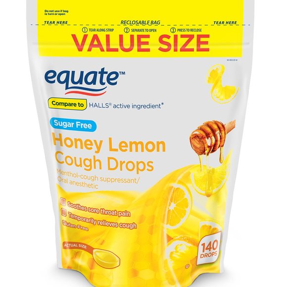 Equate Other Equate Sugar Free Honey Lemon Cough Drops 4 Count